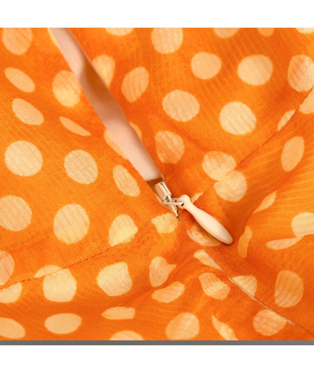 PAUL & JOE Оранжевое шелковое платье, фото 6