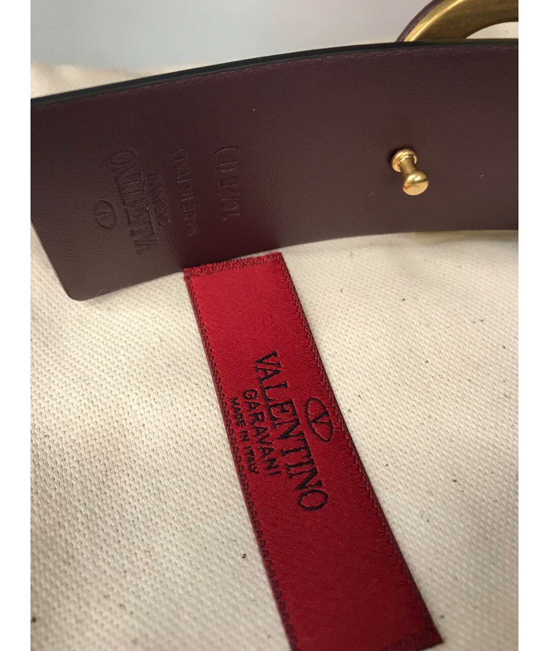 VALENTINO Бордовый кожаный ремень, фото 3