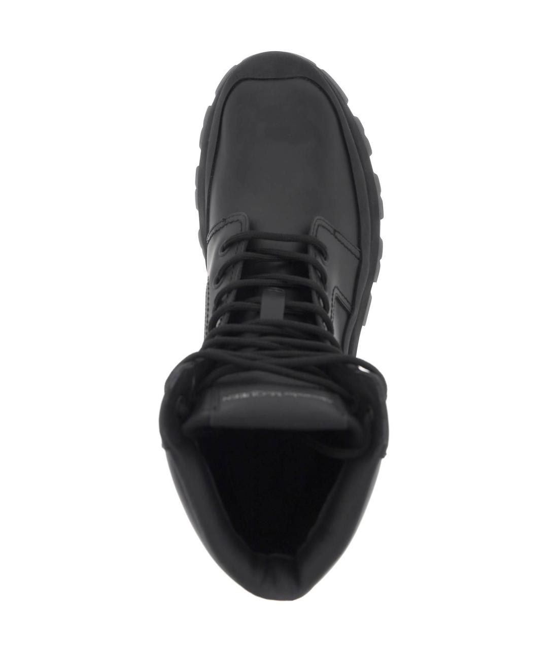 ALEXANDER MCQUEEN Черные кожаные высокие ботинки, фото 4