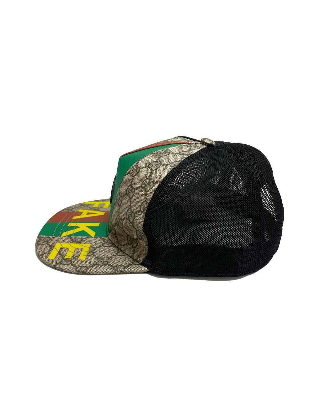 GUCCI Бежевая кожаная кепка/бейсболка, фото 3