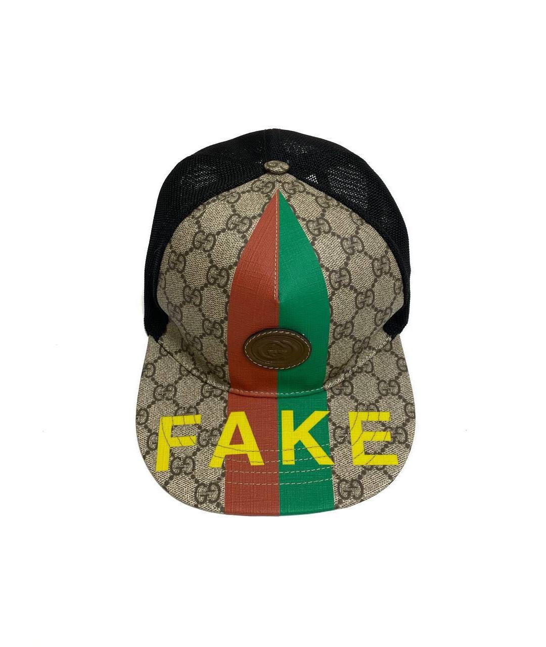 GUCCI Бежевая кожаная кепка/бейсболка, фото 1