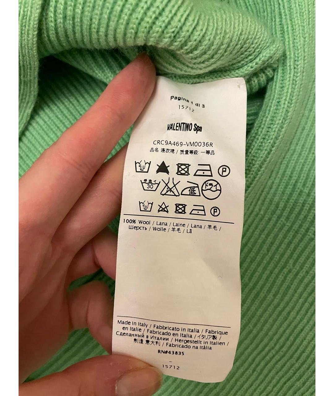 RED VALENTINO Зеленые шерстяное повседневное платье, фото 4