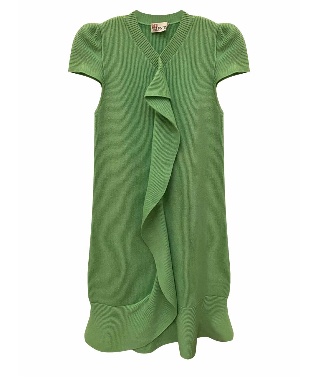 RED VALENTINO Зеленые шерстяное повседневное платье, фото 1