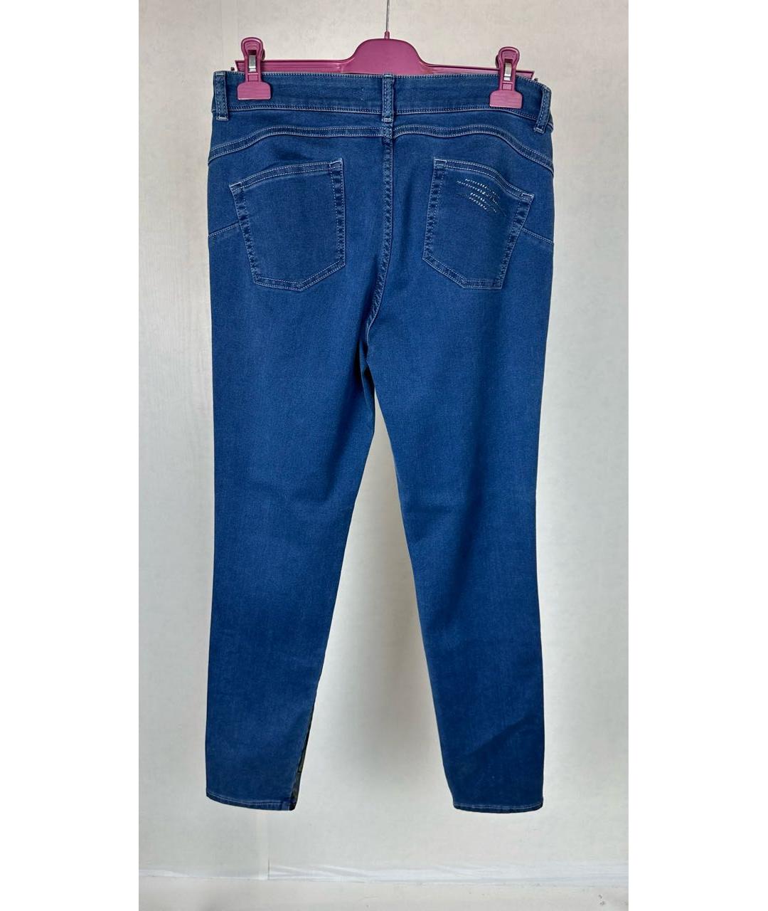 ANGELO MARANI Синие хлопко-эластановые джинсы слим, фото 2