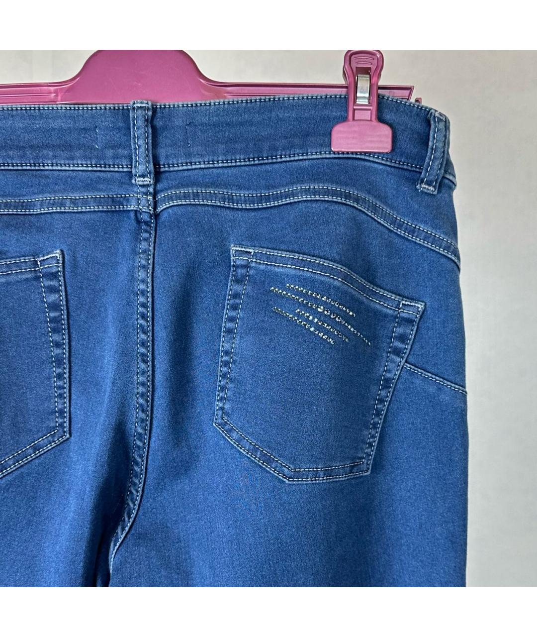 ANGELO MARANI Синие хлопко-эластановые джинсы слим, фото 4