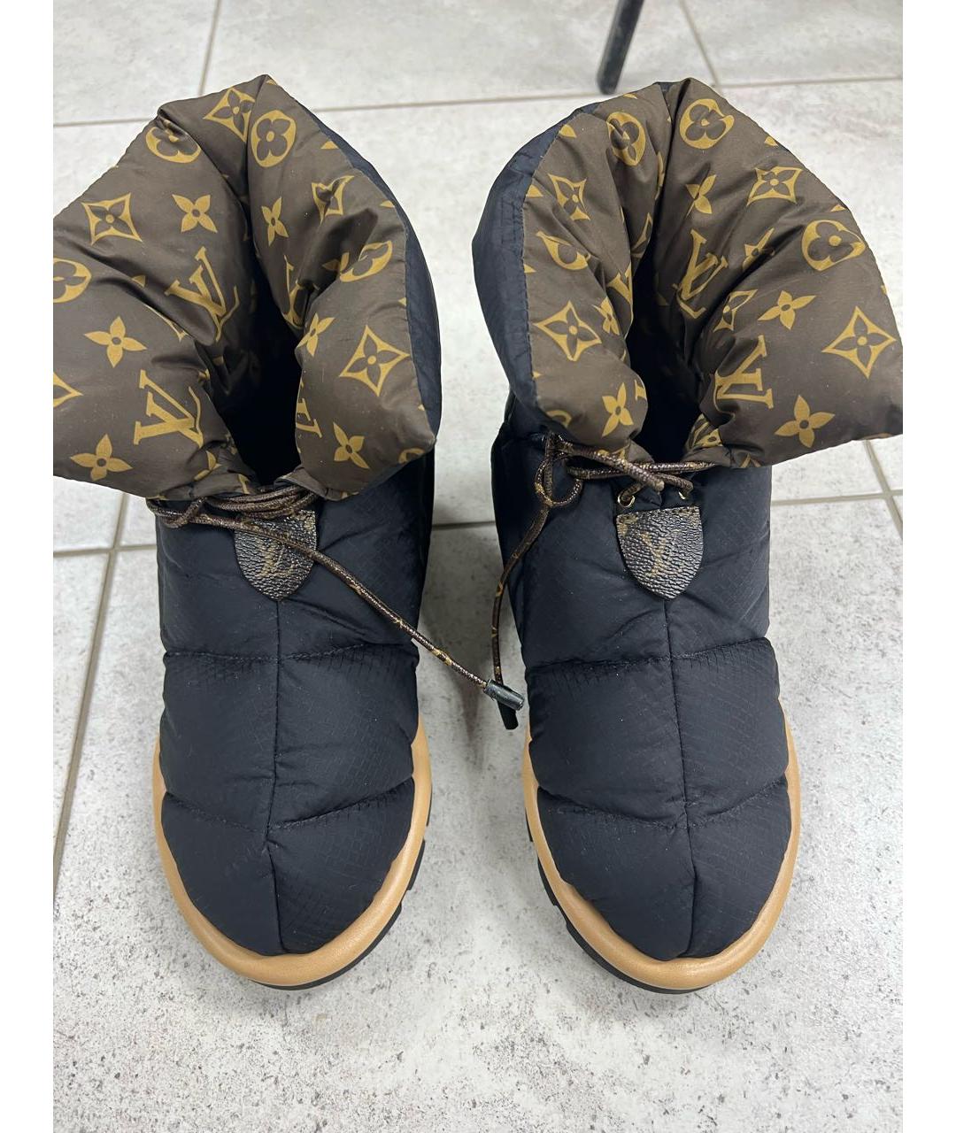 LOUIS VUITTON Черные текстильные ботинки, фото 2
