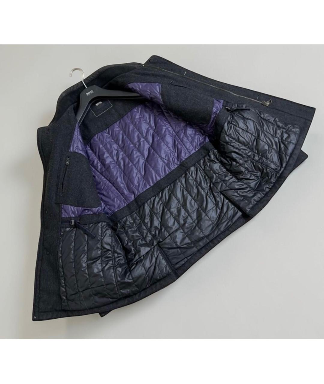 HUGO BOSS Серое шерстяное пальто, фото 4