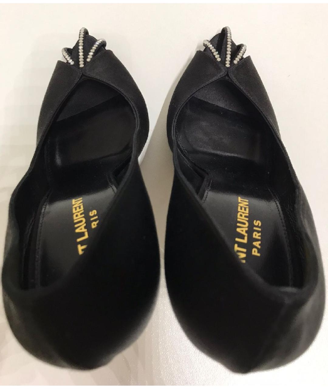 SAINT LAURENT Черные кожаные туфли, фото 4