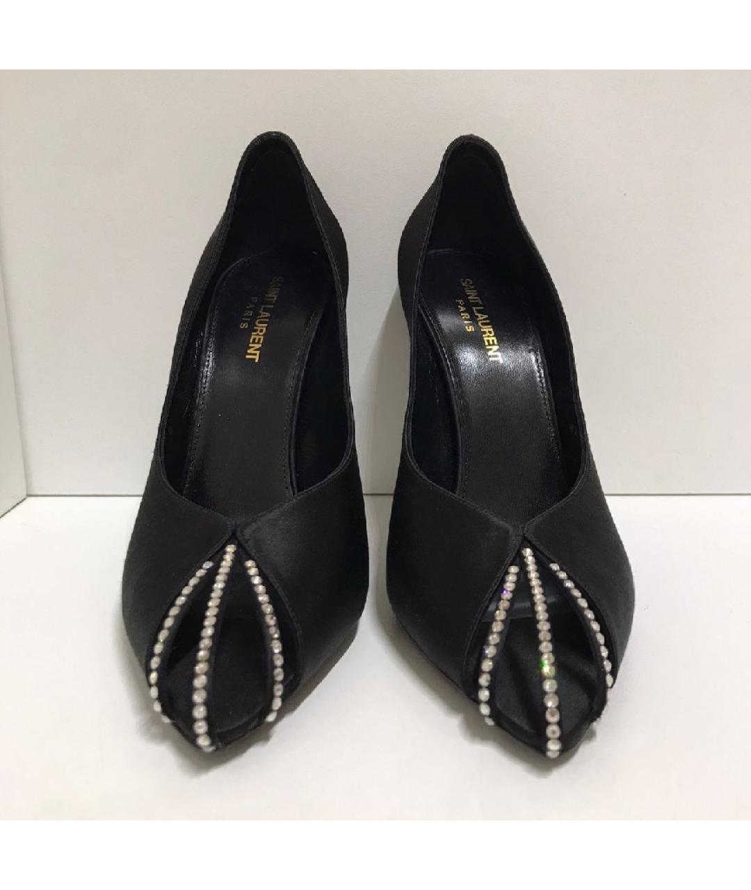 SAINT LAURENT Черные кожаные туфли, фото 2