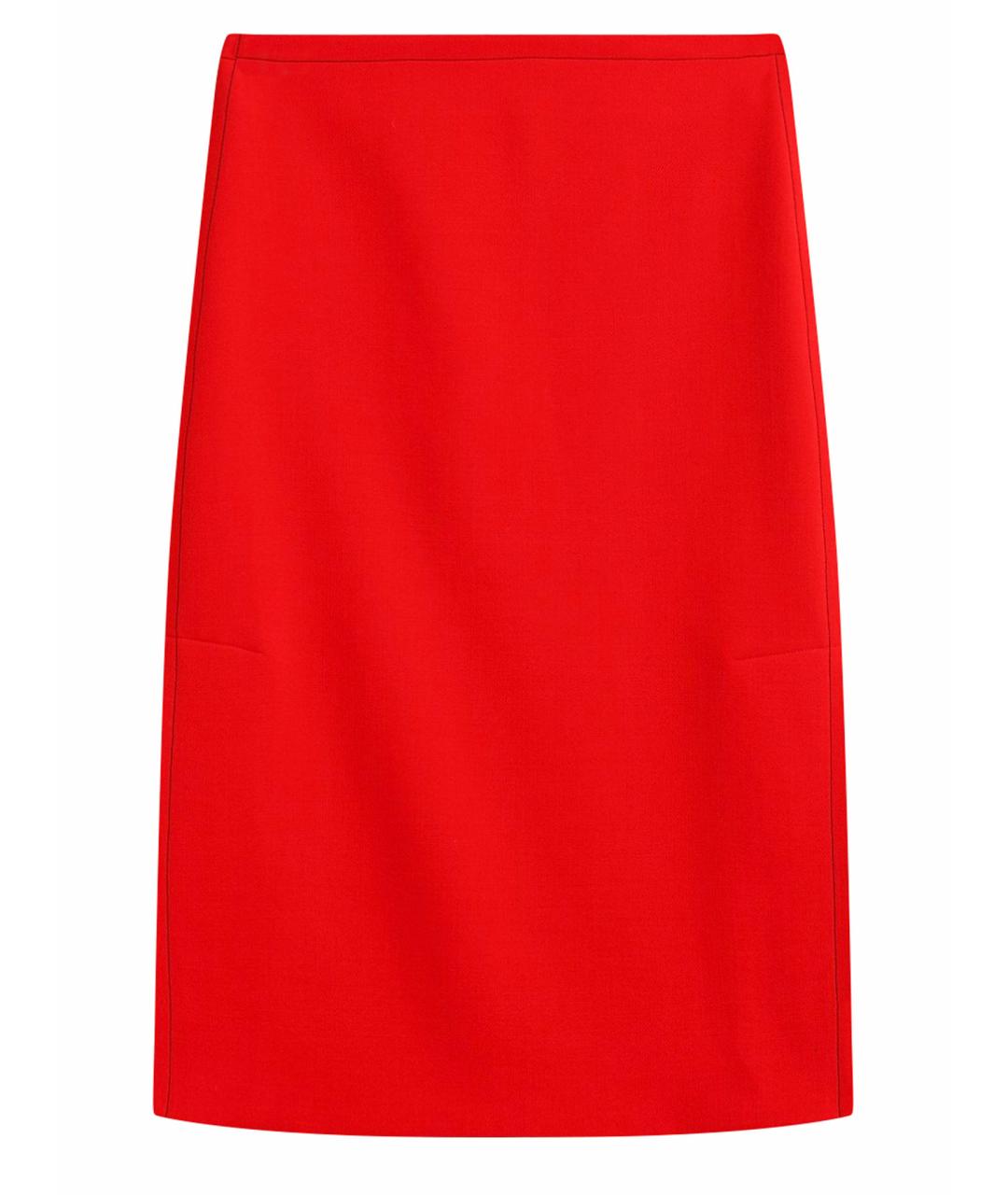 MARNI Красная шерстяная юбка миди, фото 1