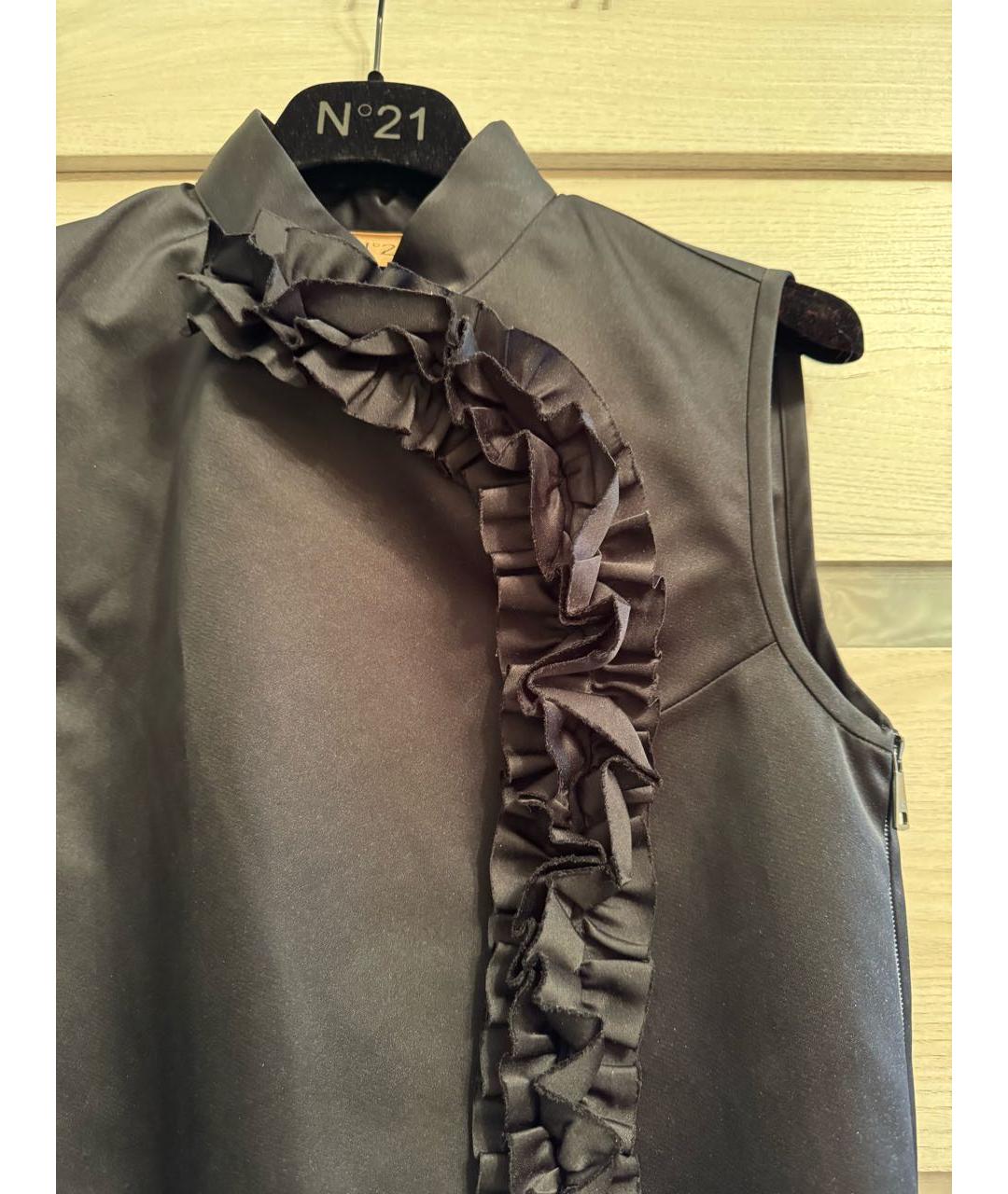 NO. 21 Черное полиэстеровое повседневное платье, фото 4