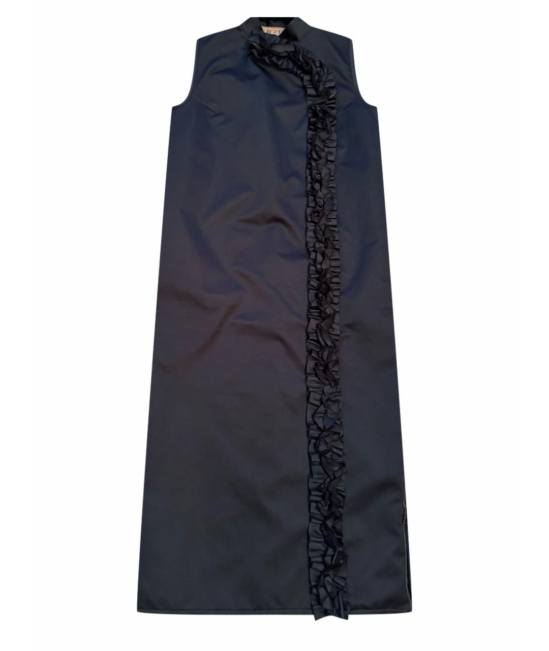 NO. 21 Черное полиэстеровое повседневное платье, фото 1