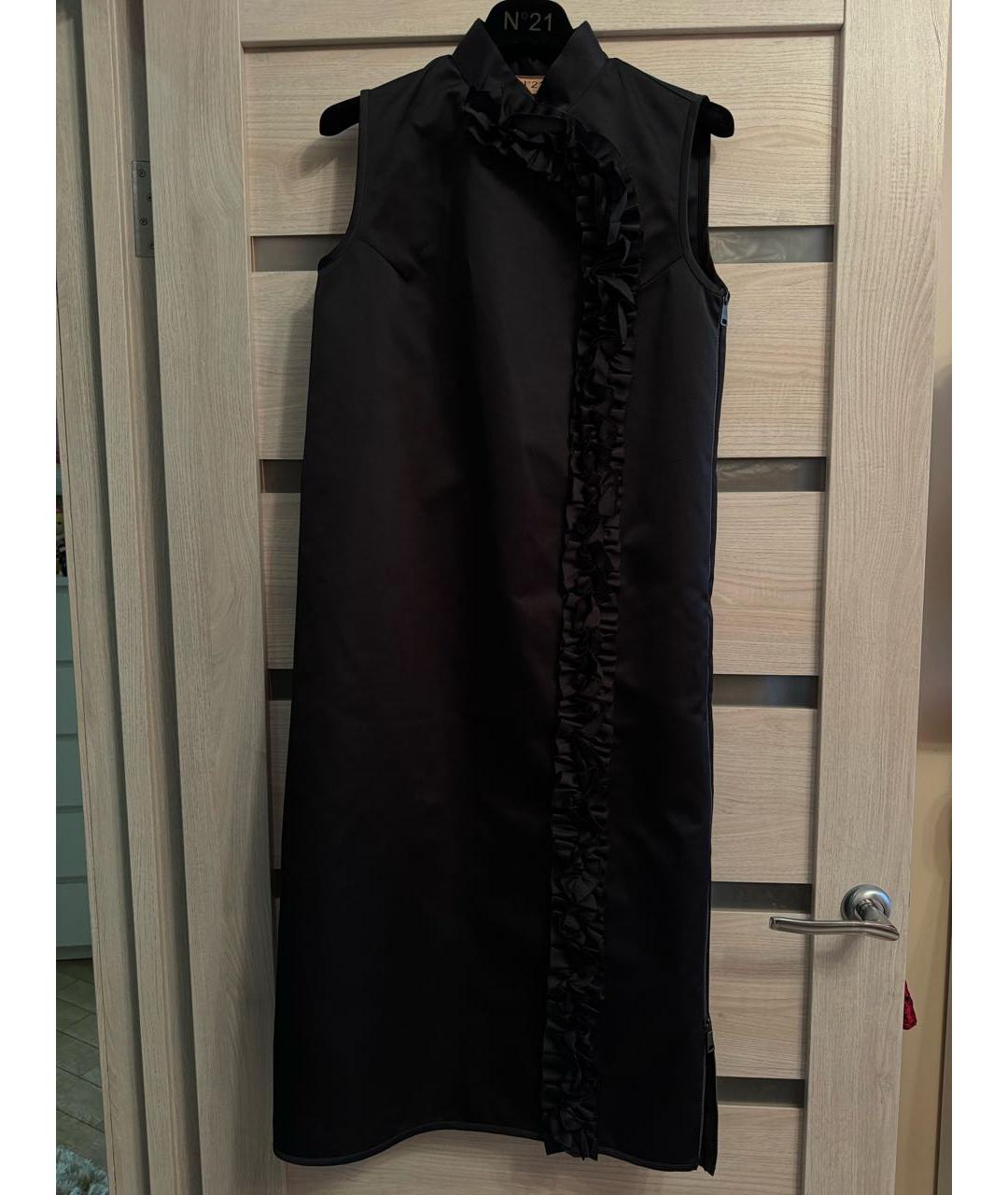 NO. 21 Черное полиэстеровое повседневное платье, фото 2
