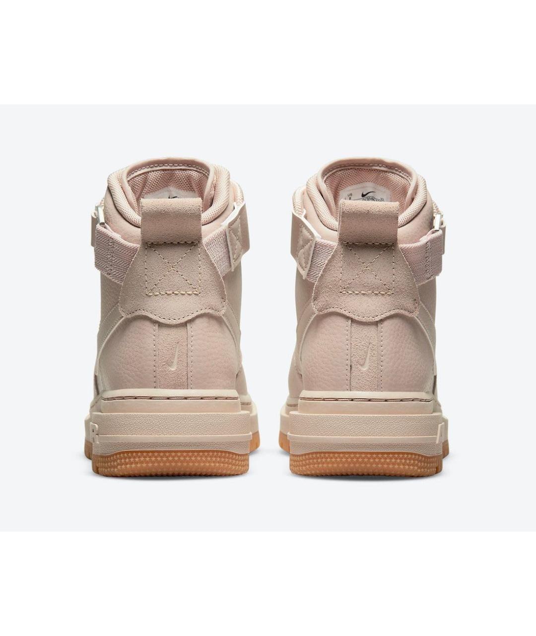 NIKE Бежевые кожаные высокие кроссовки / кеды, фото 4
