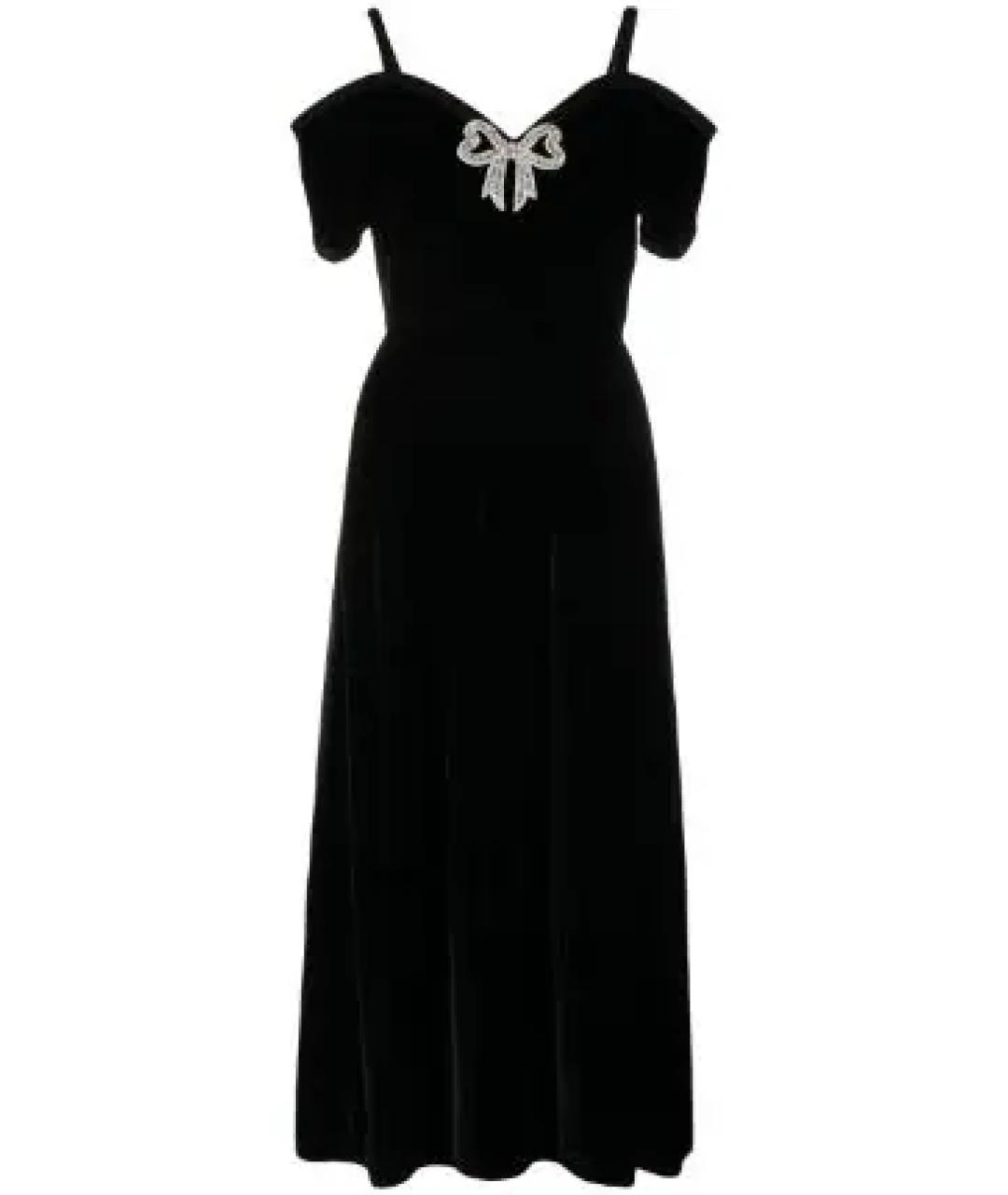 SALONI Черное бархатное вечернее платье, фото 1