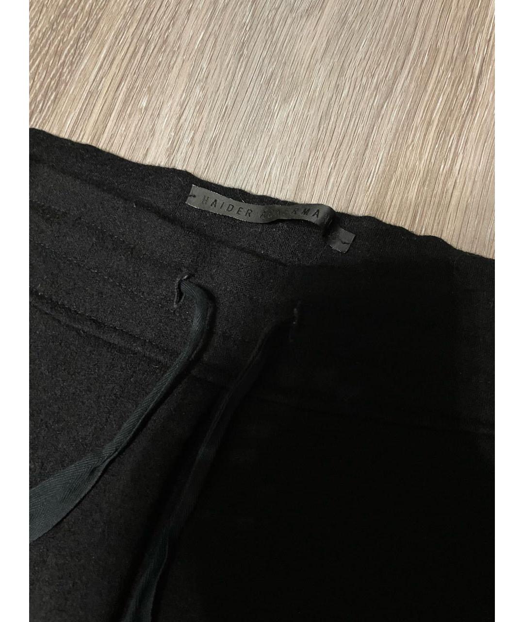 HAIDER ACKERMANN Черные шерстяные брюки узкие, фото 3