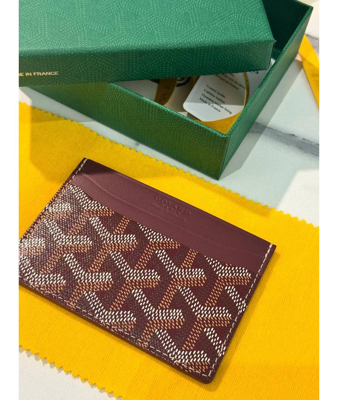 GOYARD Бордовый кожаный кардхолдер, фото 2