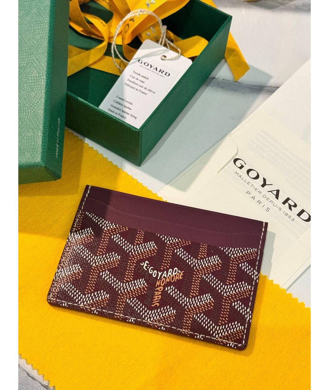 GOYARD Бордовый кожаный кардхолдер, фото 7