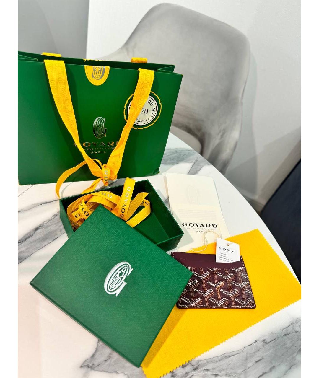 GOYARD Бордовый кожаный кардхолдер, фото 4