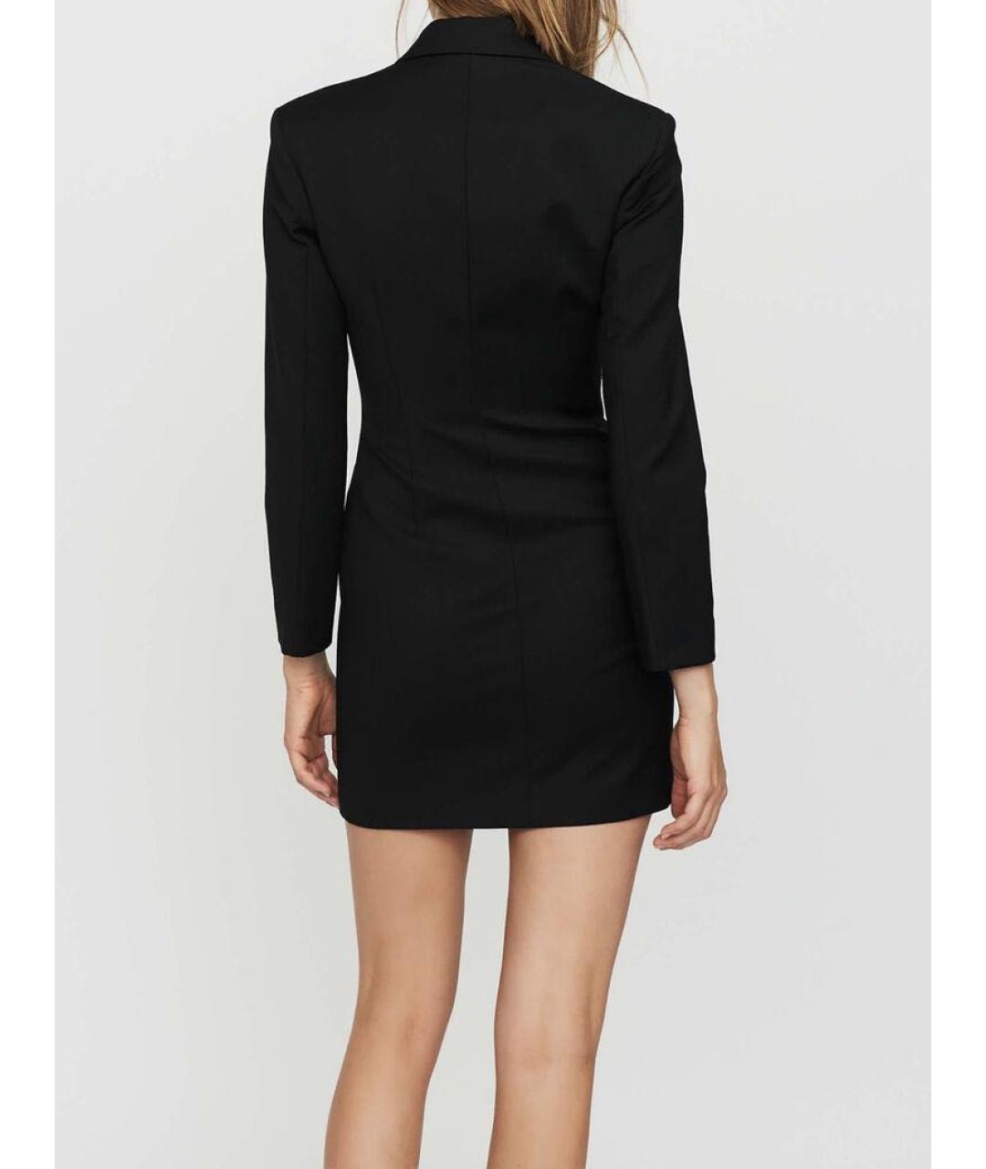 MAJE Черное шерстяное коктейльное платье, фото 3