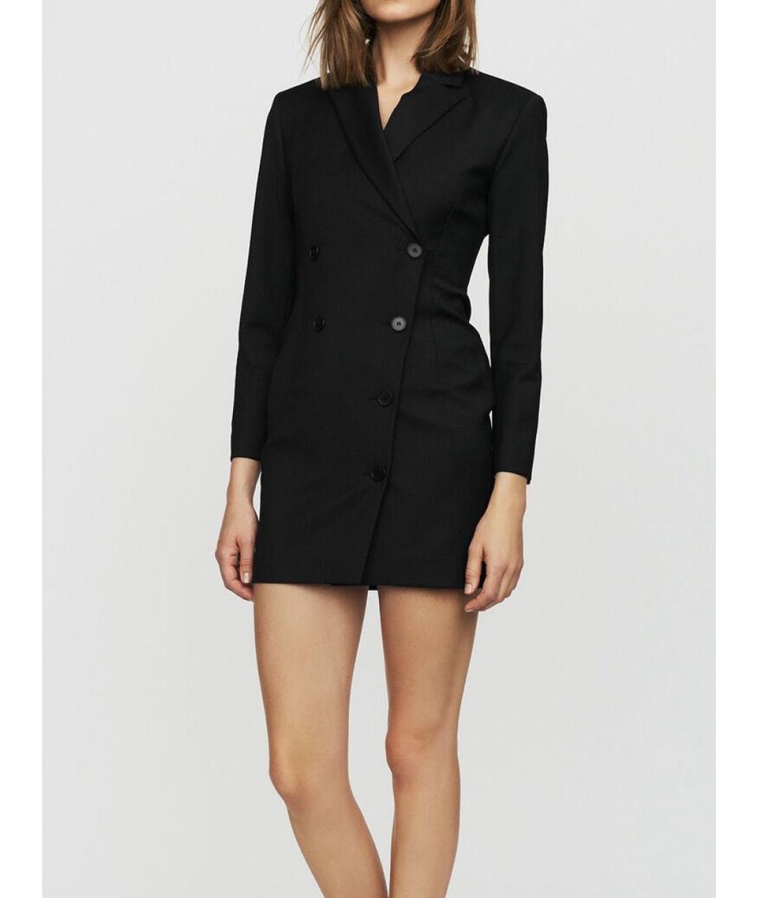 MAJE Черное шерстяное коктейльное платье, фото 4