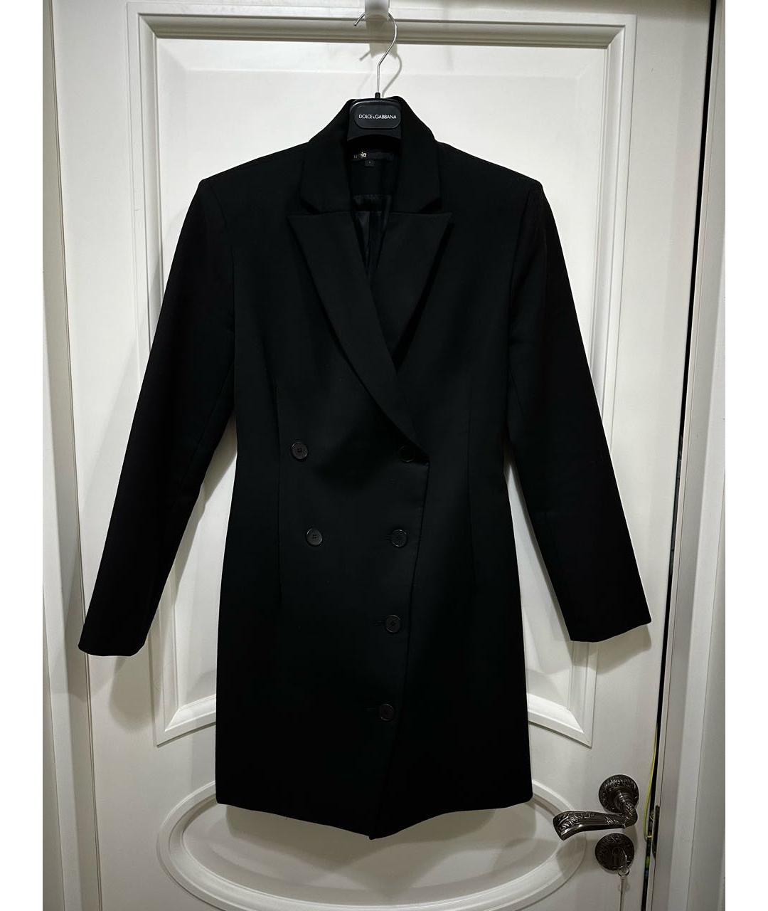 MAJE Черное шерстяное коктейльное платье, фото 5