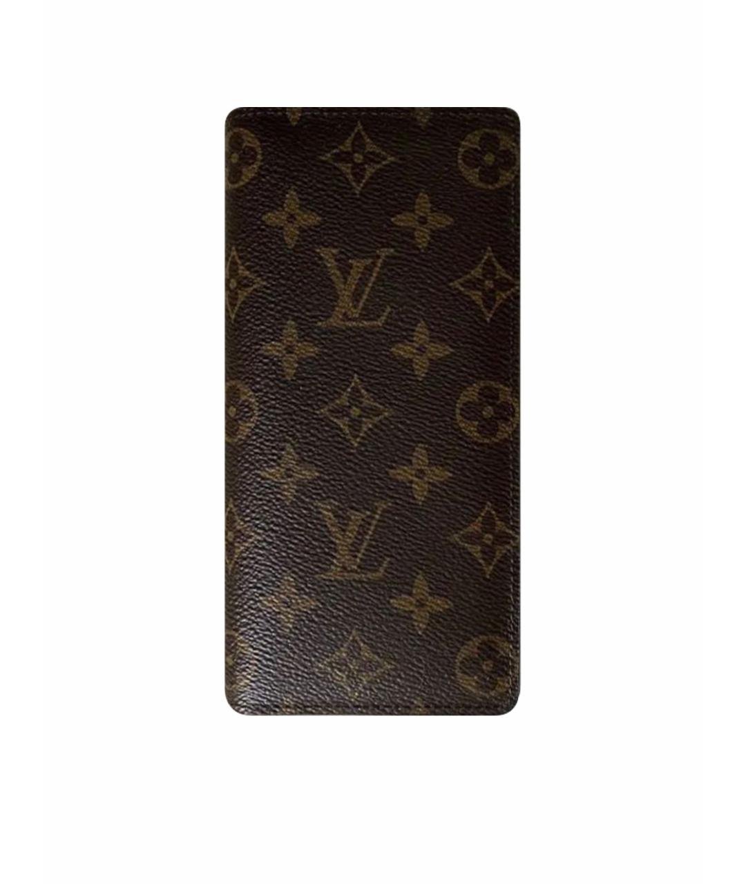 LOUIS VUITTON Коричневый кожаный кошелек, фото 1