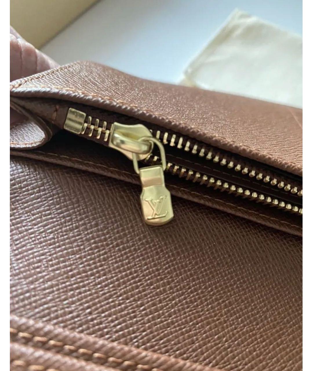 LOUIS VUITTON Коричневый кожаный кошелек, фото 4