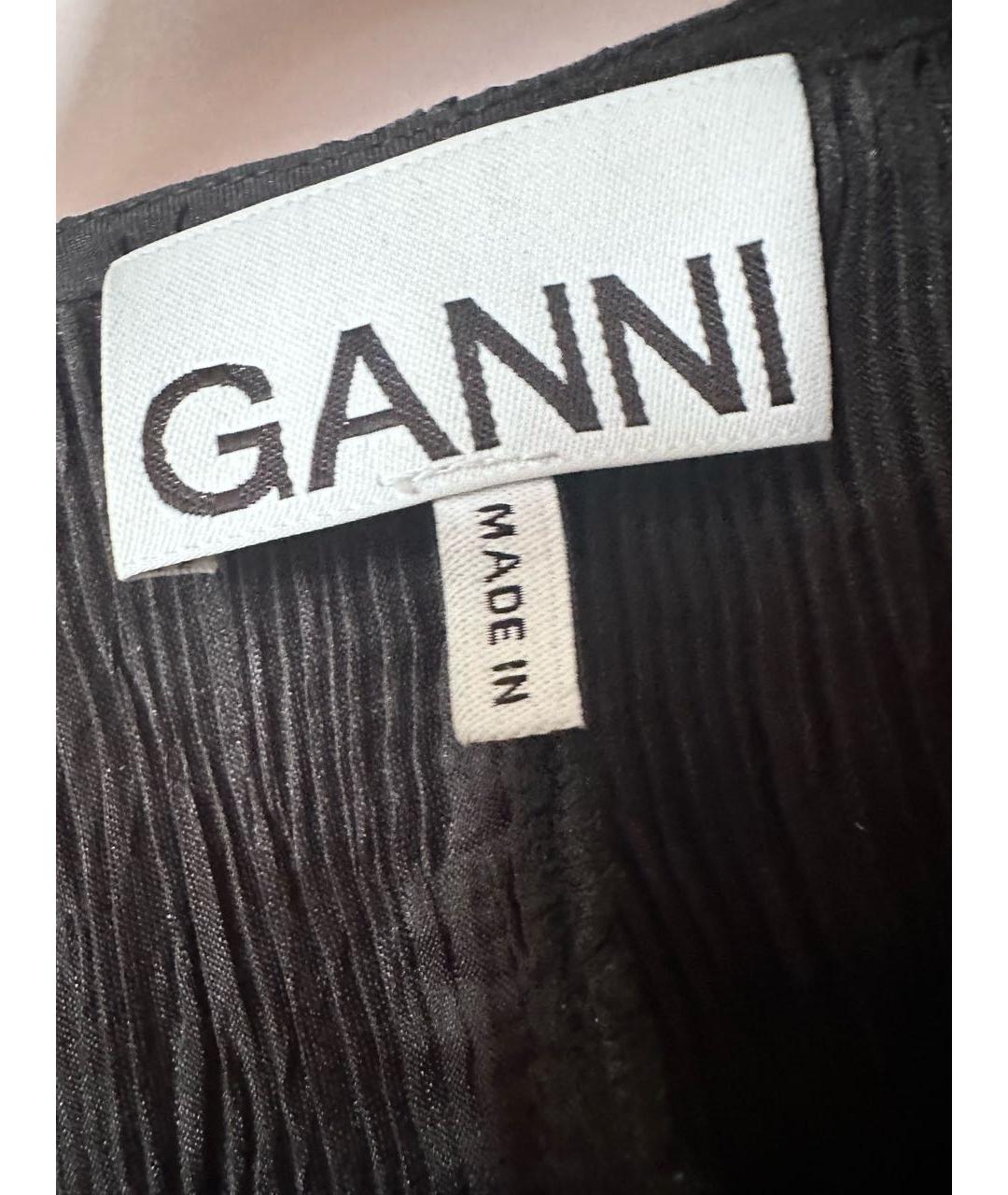 GANNI Черная полиэстеровая блузы, фото 3