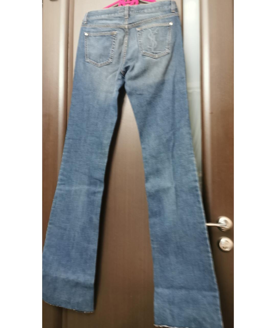 SAINT LAURENT Хлопковые джинсы клеш, фото 2