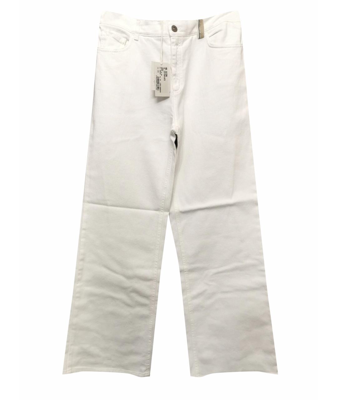 PANICALE Белые хлопко-эластановые прямые джинсы, фото 1