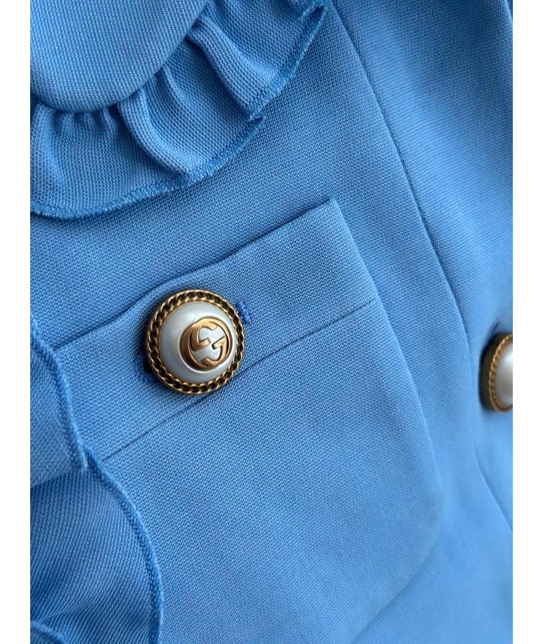 GUCCI Голубой хлопковый костюм с юбками, фото 5