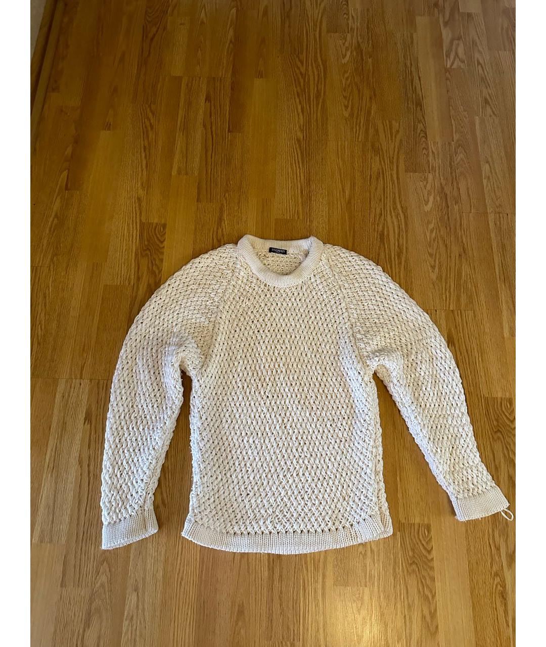 BALMAIN Белый полиамидовый джемпер / свитер, фото 4