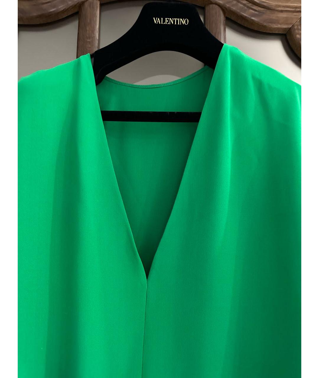 VALENTINO Зеленые шелковое повседневное платье, фото 3