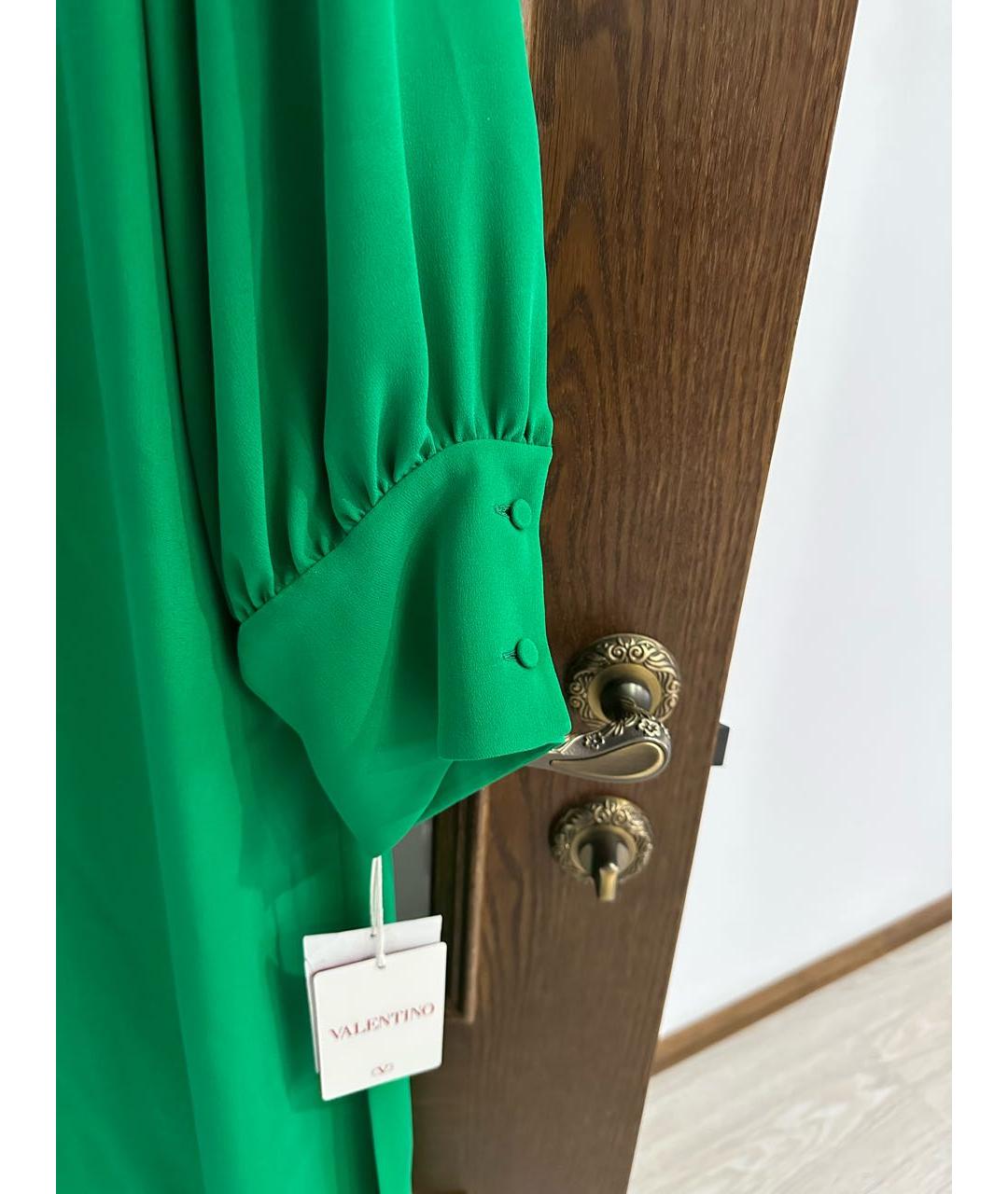 VALENTINO Зеленые шелковое повседневное платье, фото 4
