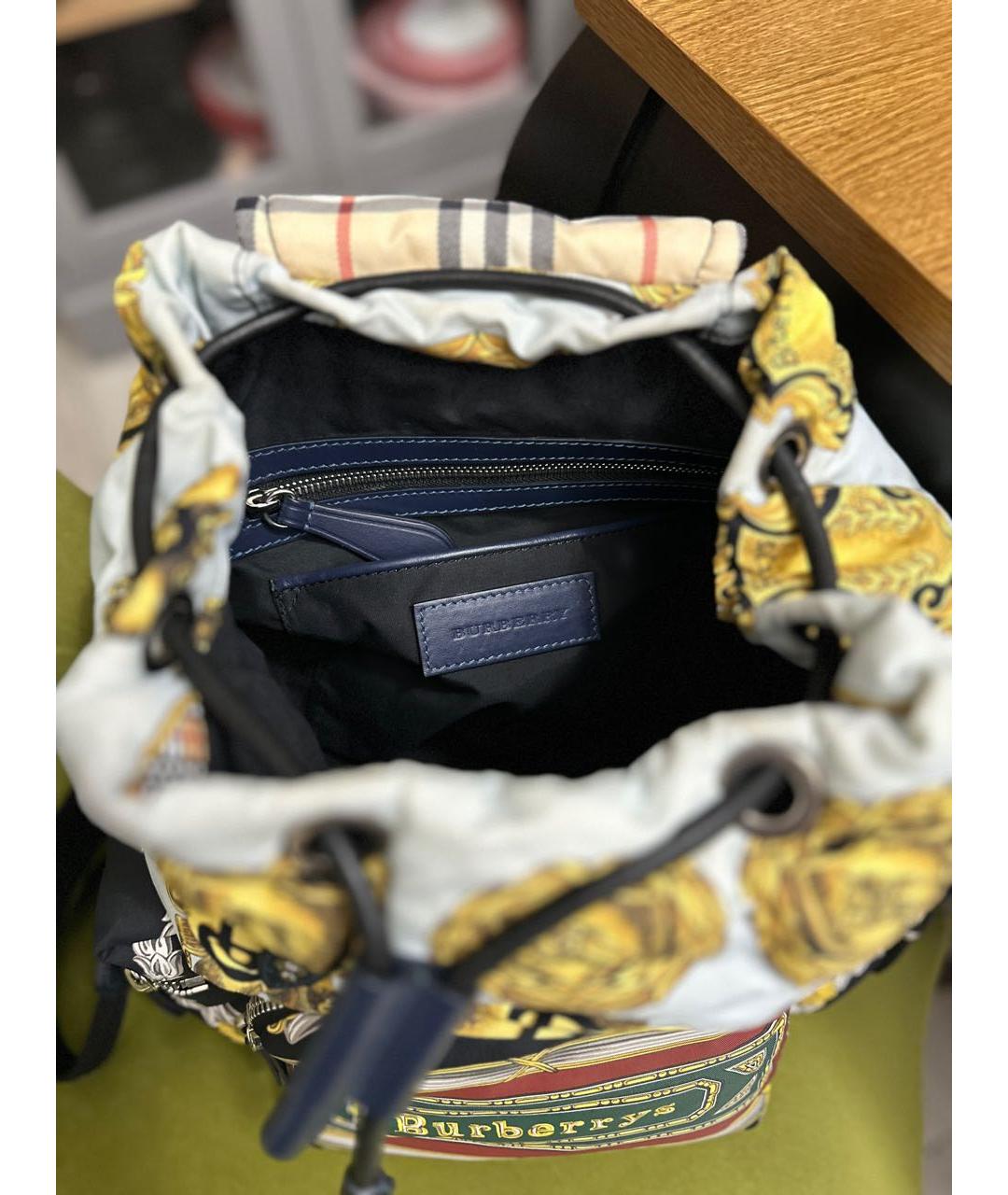 BURBERRY Темно-синий кожаный рюкзак, фото 5