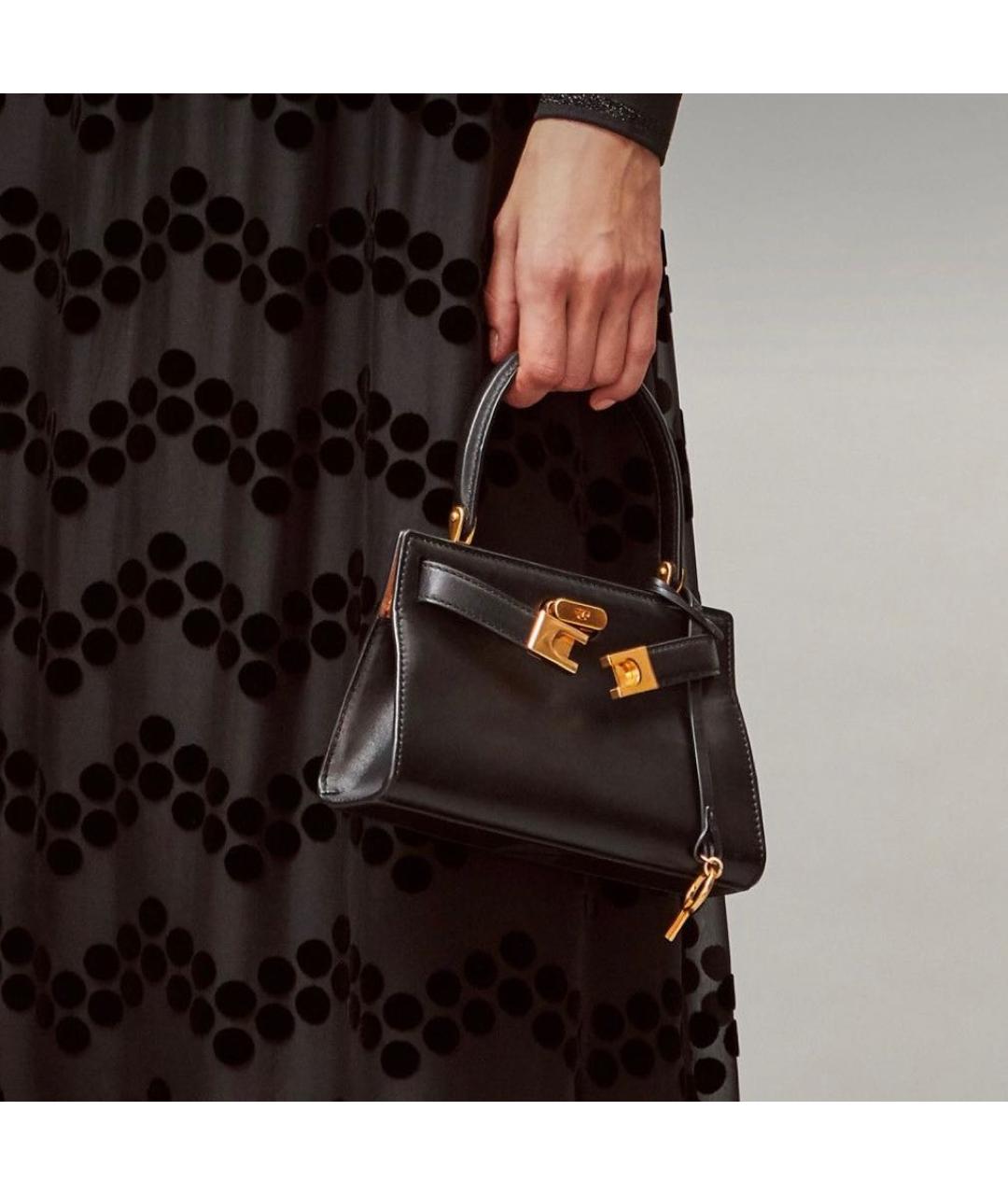TORY BURCH Черная кожаная сумка через плечо, фото 6