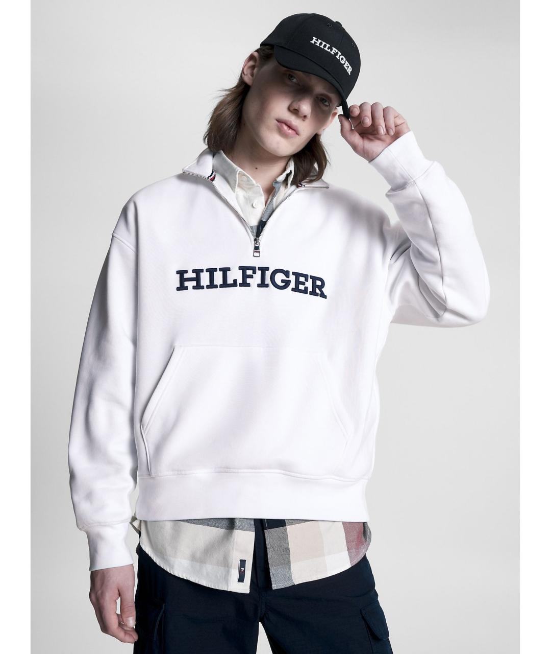 TOMMY HILFIGER Белый хлопковый джемпер / свитер, фото 4