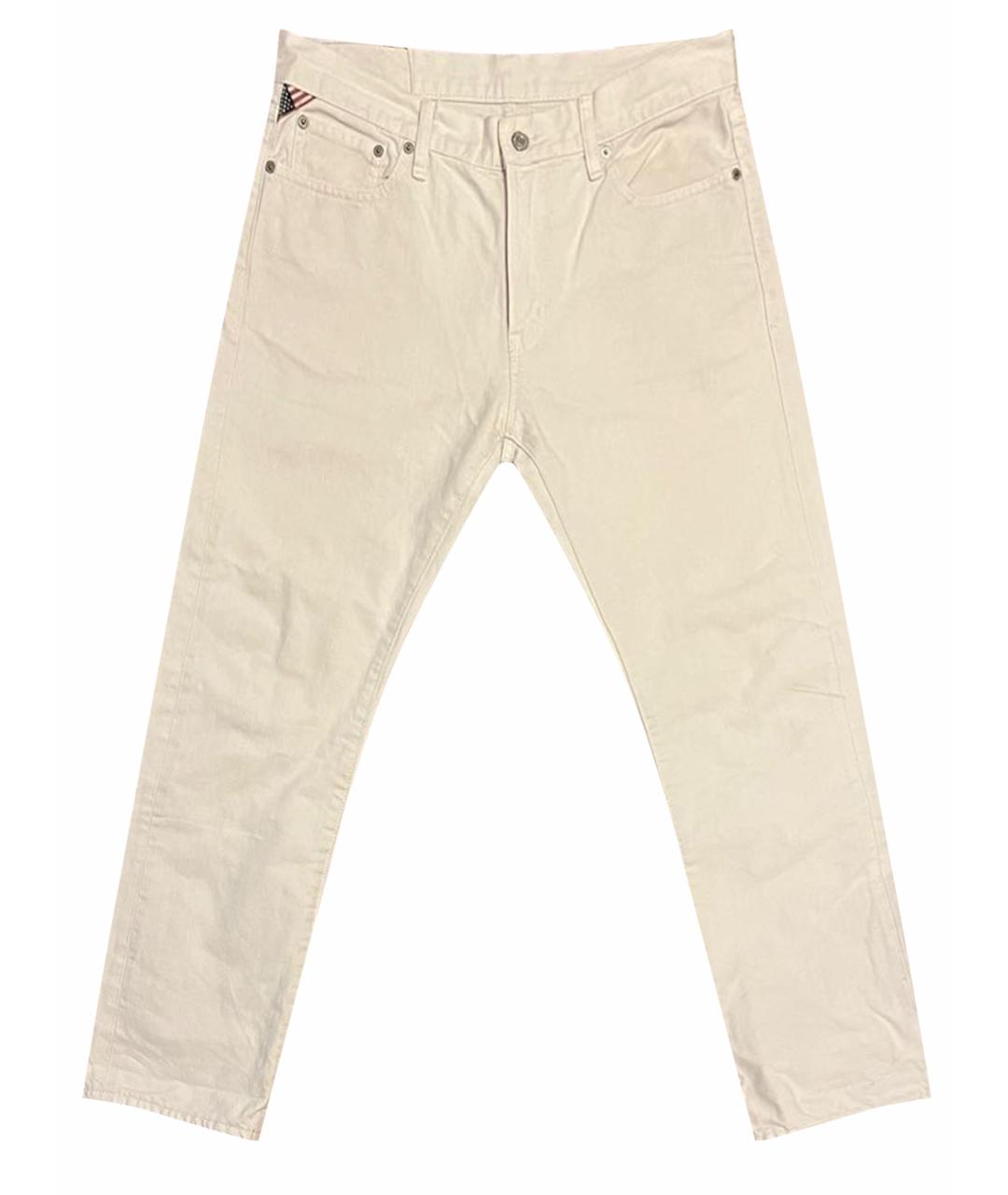 RALPH LAUREN DENIM & SUPPLY Белые хлопковые прямые джинсы, фото 1