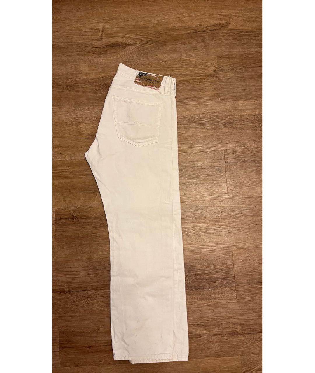 RALPH LAUREN DENIM & SUPPLY Белые хлопковые прямые джинсы, фото 7