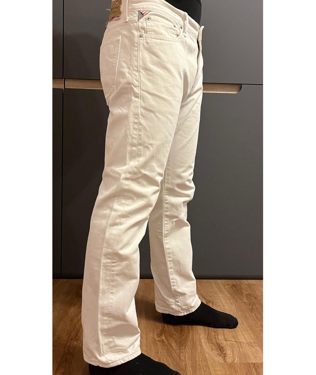 RALPH LAUREN DENIM & SUPPLY Белые хлопковые прямые джинсы, фото 5