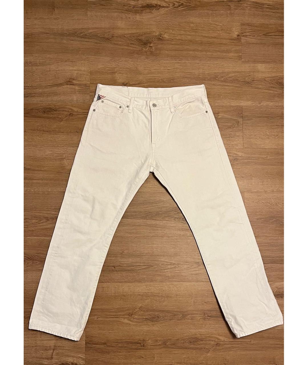 RALPH LAUREN DENIM & SUPPLY Белые хлопковые прямые джинсы, фото 8