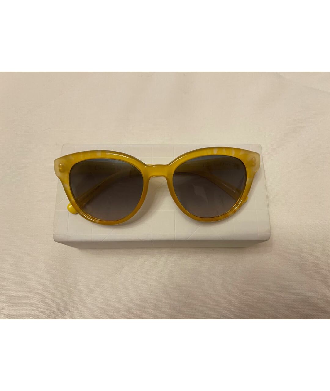 CHRISTIAN DIOR PRE-OWNED Желтые пластиковые солнцезащитные очки, фото 9