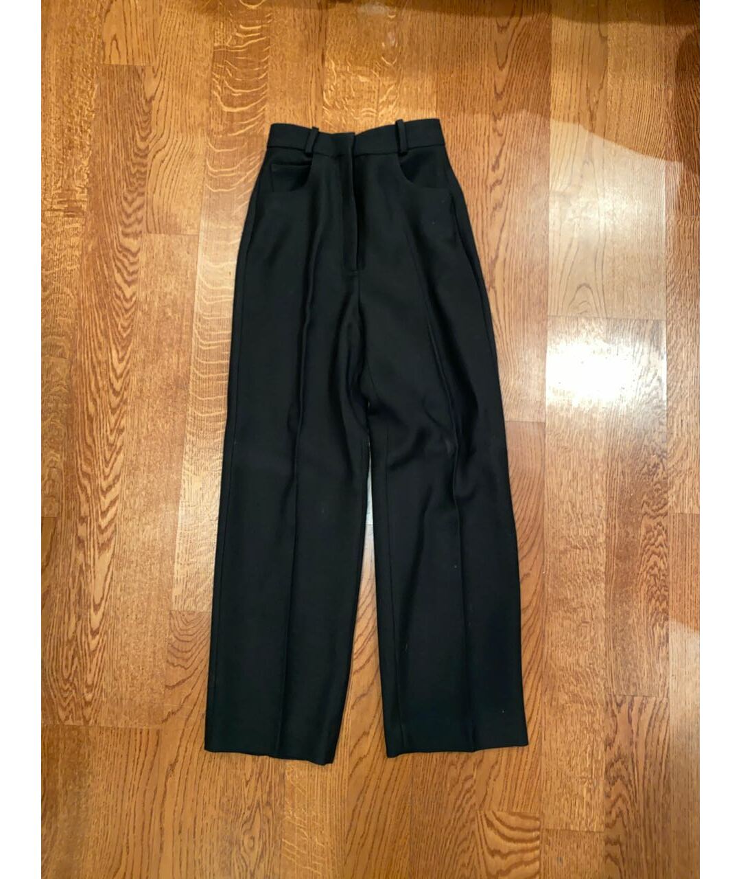 SANDRO Черные шерстяные прямые брюки, фото 4