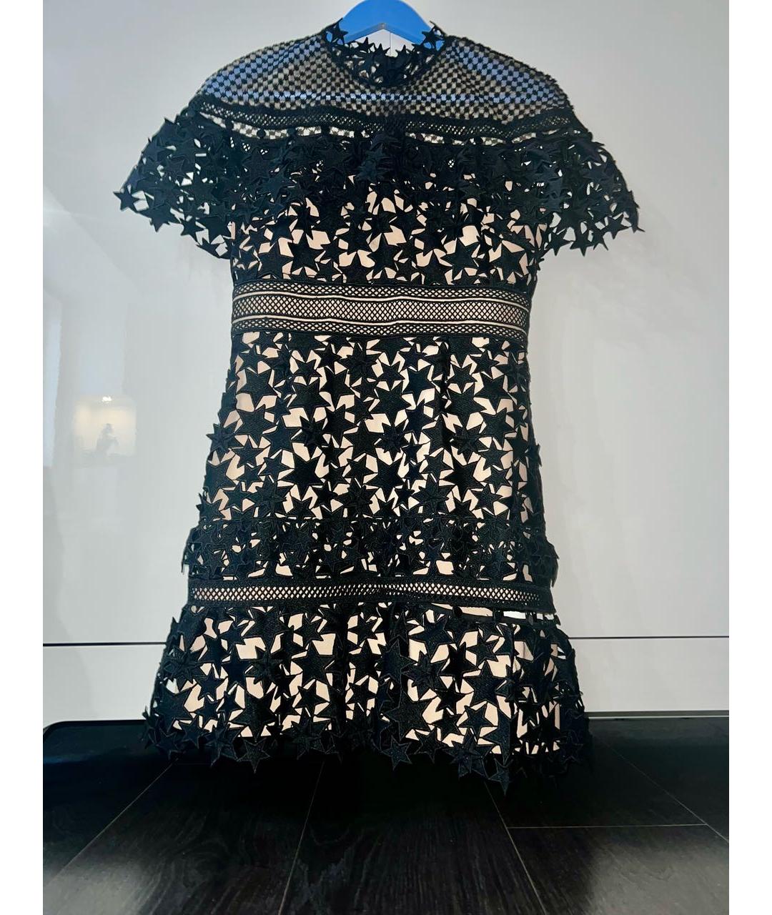 SELF-PORTRAIT Черное кружевное коктейльное платье, фото 8