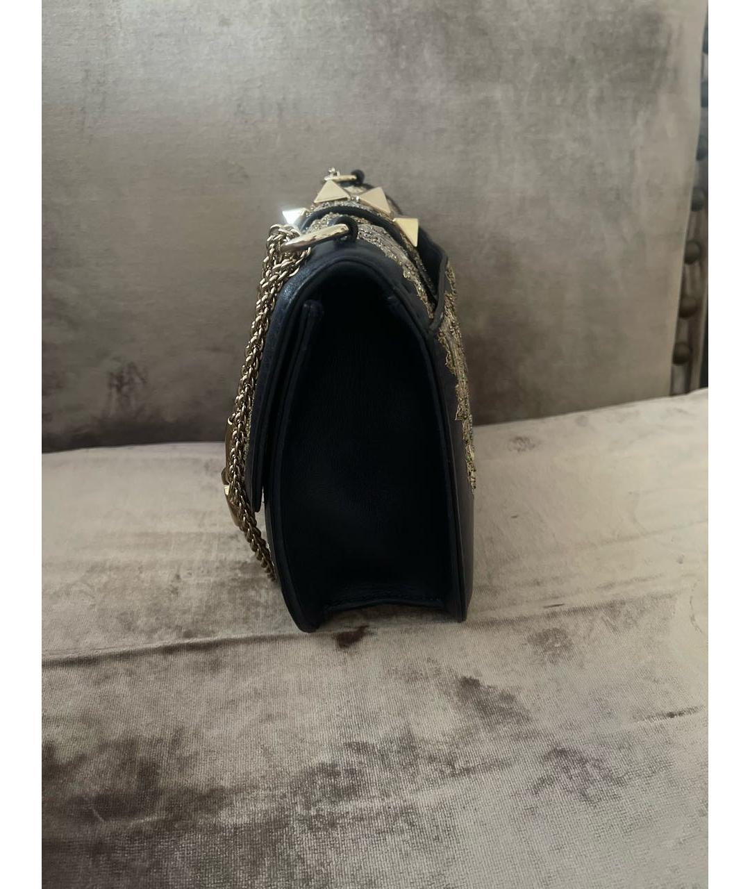 VALENTINO Темно-синяя кожаная сумка через плечо, фото 3