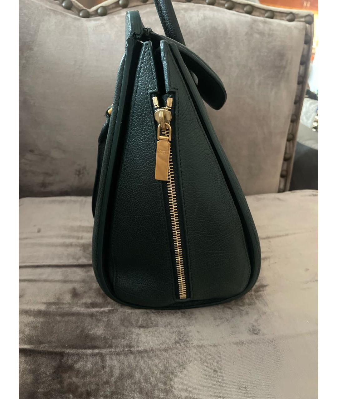 ALEXANDER MCQUEEN Зеленая кожаная сумка с короткими ручками, фото 2