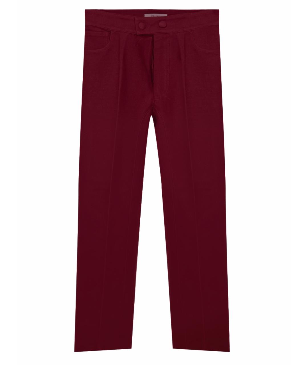 CELINE Бордовые хлопковые брюки узкие, фото 1