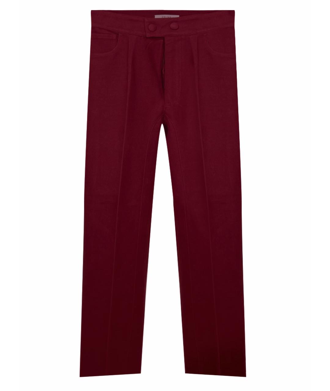 CELINE Бордовые хлопковые брюки узкие, фото 7