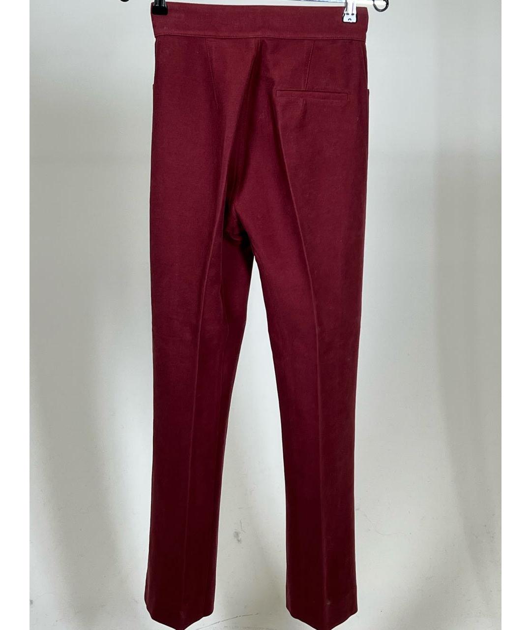 CELINE Бордовые хлопковые брюки узкие, фото 2